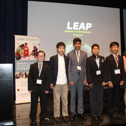 Camp Bizsmart - Winning Camp BizSmart team, Leap, on stage at Microsoft