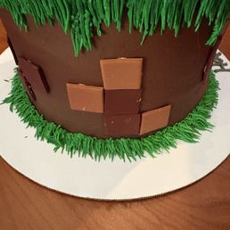 Minecraft themed cake. The blocks were an after thought!!!