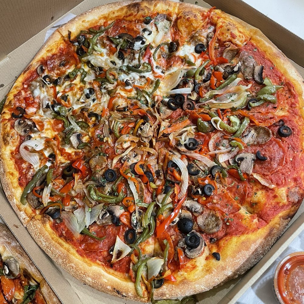 Crust Simply Italian - 20" The Supreme $29  (1/2 no cheese) - Pizza Near Me - Chandler, Arizona