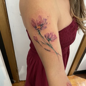 Black & Blue Tattoo - Upper arm - beautiful colors - Tattoo Near Me - San Francisco, California Black & Blue Tattoo - Upper arm - beautiful colors - Tattoo Near Me - San Francisco, California