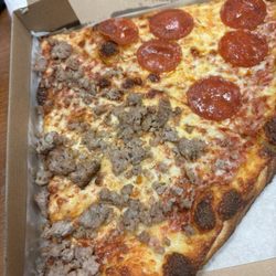 Belluno Pizza - Two slice lunch special added one topping to each slice.