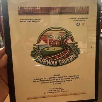 Fairway Tavern - The Menu - Bars Near Me - Ewa Beach, Hawaii