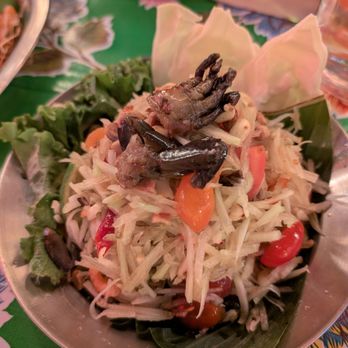 Tuk Tuk - Tum Thai & pu - papaya salad with salted crab! The crab is indeed salty - Thai Near Me - Chicago, Illinois