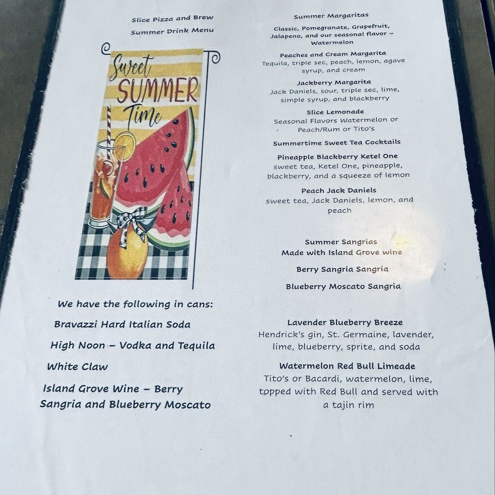 Slice Pizza & Brew - Drink menu - Pizza Near Me - Birmingham, Alabama Slice Pizza & Brew - Drink menu - Pizza Near Me - Birmingham, Alabama