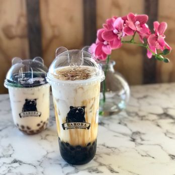 Daboba - two iced coffees on a marble table - Bubble Tea Near Me - Houston, Texas Daboba - two iced coffees on a marble table - Bubble Tea Near Me - Houston, Texas