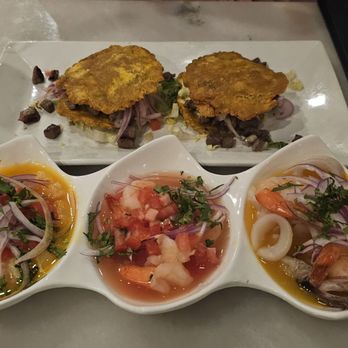 Cibus - Tostones Sliders (2)  Ceviche Trio - Latin American Near Me - Stratford, Connecticut
