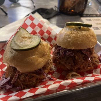 Wynkoop Brewing - These BBQ PORK SLIDERS  are pretty good - Pool Halls Near Me - Denver, Colorado