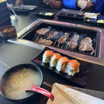 Nikuya Stone Grill and Bar - Sushi lover sushi, miso soup, and meats - Barbeque Near Me - Pleasanton, California