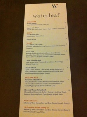 Menu photo 8 Waterleaf Restaurant Glen Ellyn, IL