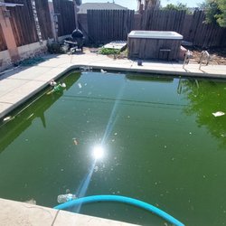 4 Seasons Pool Service And Repair - Green to clean pool. Acid wash and water chemistry correction