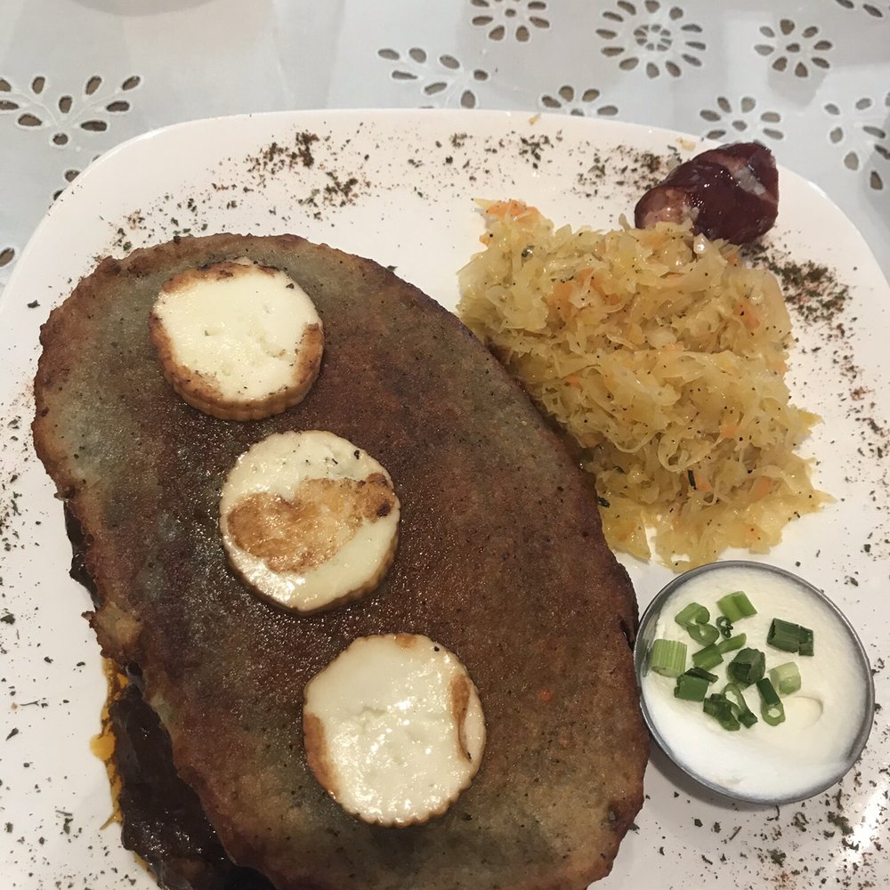 Tatra Haus - Potato pancakes with goulash - Polish Near Me - Wallington, New Jersey Tatra Haus - Potato pancakes with goulash - Polish Near Me - Wallington, New Jersey