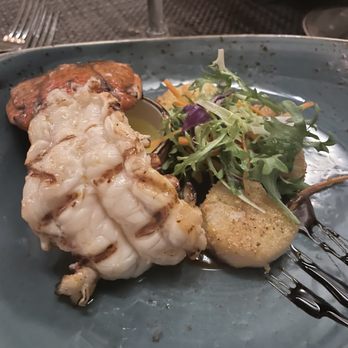 Tidepools - Lobster tail & the polenta scallops - Hawaiian Near Me - Poipu, Hawaii Tidepools - Lobster tail & the polenta scallops - Hawaiian Near Me - Poipu, Hawaii