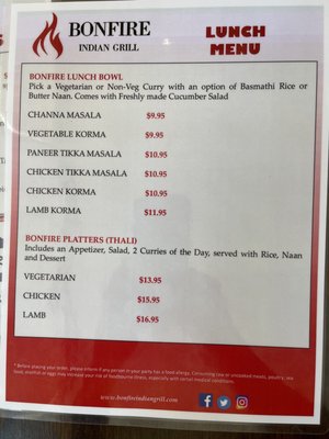 Menu photo 6 Bonfire Indian Grill Waltham, MA