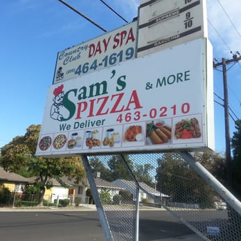 Sam's Pizza - Their sign facing Country Club Blvd - Pizza Near Me - Stockton, California Sam's Pizza - Their sign facing Country Club Blvd - Pizza Near Me - Stockton, California