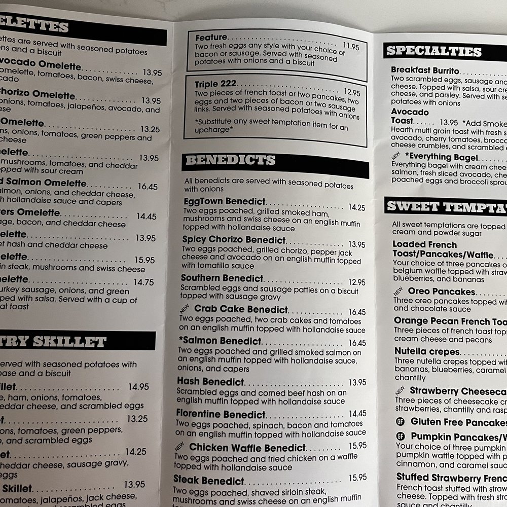 Egg Town - Breakfast menu - Breakfast & Brunch Near Me - Bradenton, Florida