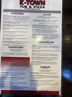 Menu photo 2 K-Town Pub & Pizza Kannapolis, NC Menu photo 2 K-Town Pub & Pizza Kannapolis, NC