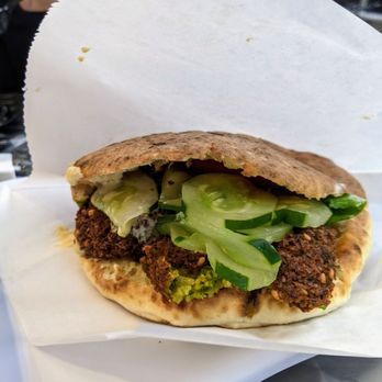 Zaad - Amsterdam Ave - Falafel pita sandwich - absolutely delicious! Fresh made falafel, tomatoes, salad, tahini sauce - yummy! - Falafel Near Me - New York, New York Zaad - Amsterdam Ave - Falafel pita sandwich - absolutely delicious! Fresh made falafel, tomatoes, salad, tahini sauce - yummy! - Falafel Near Me - New York, New York