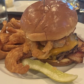 Vintage Brewing - Big Sky burger with a side of fries - Breweries Near Me - Madison, Wisconsin