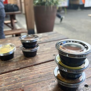 Matt's BBQ - three cups of coffee on a wooden table - Food Trucks Near Me - Portland, Oregon Matt's BBQ - three cups of coffee on a wooden table - Food Trucks Near Me - Portland, Oregon