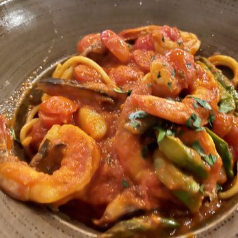 Roc & Olive - Shrimp with wild mushroom bucatini - New American Near Me - Long Beach, New York Roc & Olive - Shrimp with wild mushroom bucatini - New American Near Me - Long Beach, New York