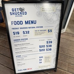 Get Shucked - Menu, July 2026