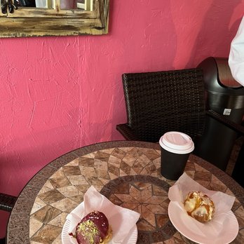 Panterelli - Pistachio Choux (left), Vanilla Passionfruit Choux (right) - Patisserie/Cake Shop Near Me - Seattle, Washington