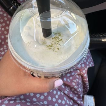 BoBaPoP Tea Bar - Matcha Slush with cream top - Bubble Tea Near Me - San Diego, California