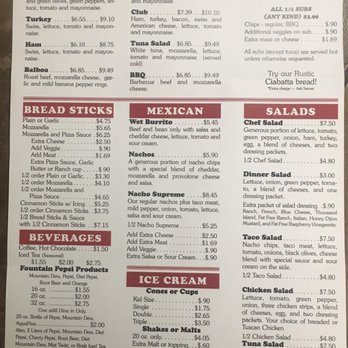 Tim's Pizza - Menu back - Pizza Near Me - Olivet, Michigan