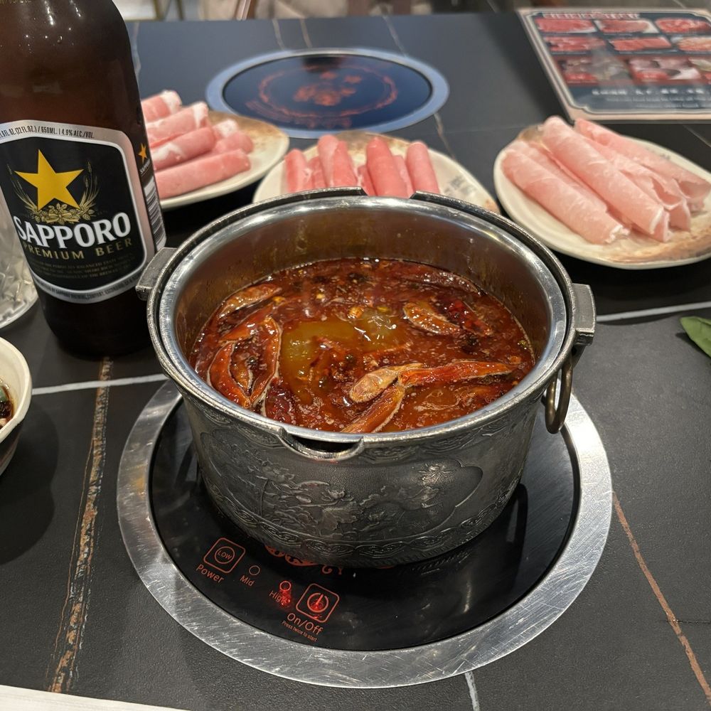 Hot and spicy hot pot made extra spicy Hot and spicy hot pot made extra spicy