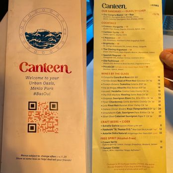 Canteen - Menu - December 2024 - Wine Bars Near Me - Menlo Park, California