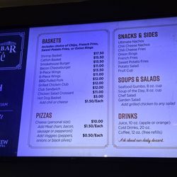 Sandbar Fish House and Grill - Menu board