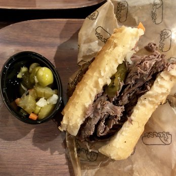 Buona - 5" Buona beef with side of giardinara (had already eaten half!) - Sandwiches Near Me - Chicago, Illinois