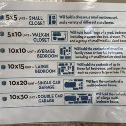 A Another Room Self Storage, - Unit size options