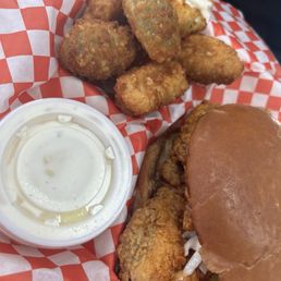 Chicken Crispy #2 Chicken sandwich with jalepeno poppers.