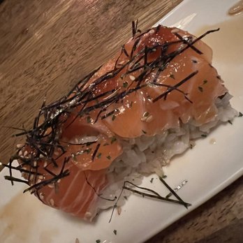 Kaori Sushi - Slash Salmon Cut Roll... gosh! So good! Hot but delish - Sushi Bars Near Me - Fullerton, California Kaori Sushi - Slash Salmon Cut Roll... gosh! So good! Hot but delish - Sushi Bars Near Me - Fullerton, California
