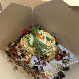 Huevos Rancheros- half eaten because it was so good I didn't stop to take a picture.