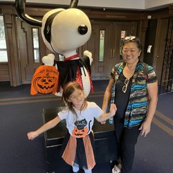 Snoopy's Home Ice - Redwood Empire Ice Arena - Grandma with Snoopy and granddaughter