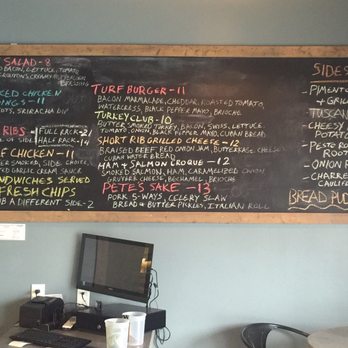 TURF - Chalkboard menu lists regular menu items & sides - Caterers Near Me - Indianapolis, Indiana