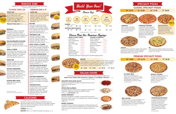 Menu photo 2 Giovanni's Pizza St. Paul, VA Menu photo 2 Giovanni's Pizza St. Paul, VA