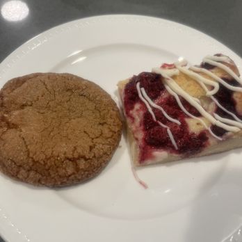 Zooies - Ginger Molasses cookie (left) and White Chocolate Raspberry Bar - Bakeries Near Me - Los Angeles, California