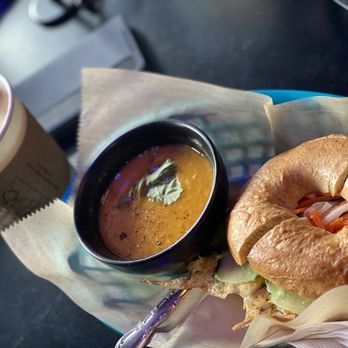 The Eleventh House - Good Karma with oat milk, coconut curry lentil soup forgot this bagel lol - Coffee & Tea Near Me - Lafayette, Indiana The Eleventh House - Good Karma with oat milk, coconut curry lentil soup forgot this bagel lol - Coffee & Tea Near Me - Lafayette, Indiana