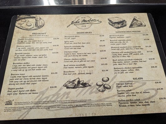 Menu photo 2 John Molson Pub Dorval, QC