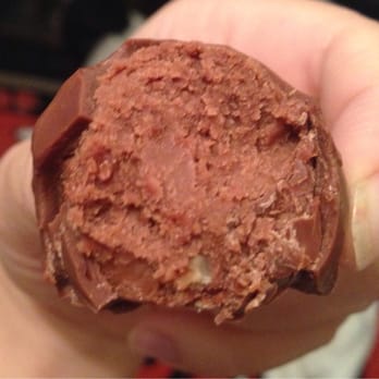 See's Candies - Inside a "Chelsea" (milk chocolate with creamy center with chocolate liquor and pecans) - Candy Stores Near Me - Valencia, California See's Candies - Inside a "Chelsea" (milk chocolate with creamy center with chocolate liquor and pecans) - Candy Stores Near Me - Valencia, California