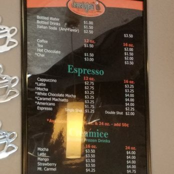 Javalujah Coffee House - menu and prices - Coffee & Tea Near Me - Sierra Vista, Arizona