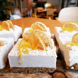 The Bikery Cafe - Orange cheesecake slice at The Bikery Cafe