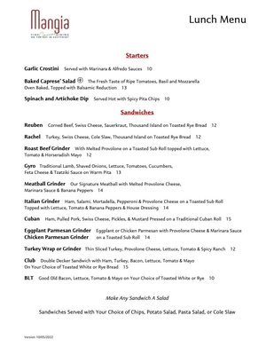 Menu photo 6 Mangia Eastpoint, FL