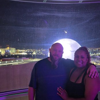 The High Roller - Me and my husband with the Sphere and moon behind us - Amusement Parks Near Me - Las Vegas, Nevada The High Roller - Me and my husband with the Sphere and moon behind us - Amusement Parks Near Me - Las Vegas, Nevada
