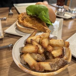 Dovetail Joint Restaurant - Soft chicken sandwich with fries
