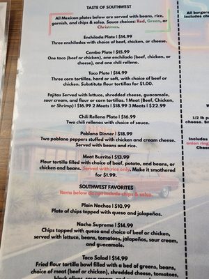 Menu photo 3 SideKix on 66 Tucumcari, NM