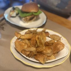 The Glass Onion - Fried Chicken sandwich with side of homemade fries